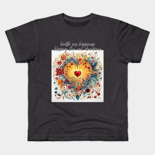 health joy happiness blessing love and abundance Kids T-Shirt